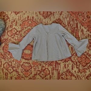 Flare Sleeve Gingham Top